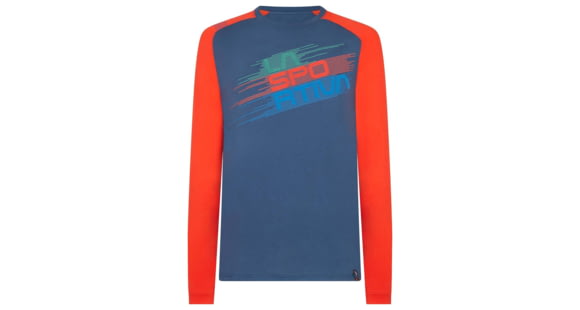 La Sportiva Stripe Evo Long Sleeve - Men's, Opal/Poppy, Large, N38-618311-L