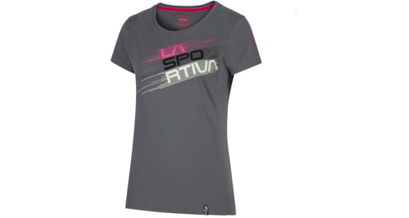 La Sportiva Stripe Evo T-Shirt - Women's, Carbon/Cerise, Large, I31-900409-L