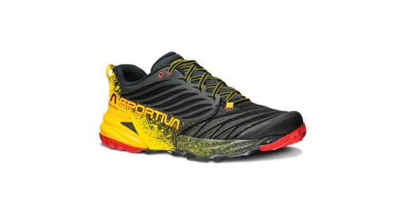 La Sportiva Akasha Trail Running Shoe - Men's-Black/Yellow-Medium-42
