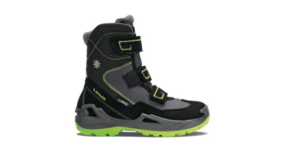 Lowa Milo GTX Hi Boot - Kid's, Black/Lime, 25 EU, Medium, 6405409903-BLKLIM-M250