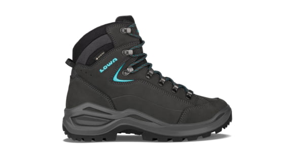 Lowa Renegade Evo GTX Mid Hiking Shoes - Women's, Narrow - Women's, Asphalt/Turquoise, 6.5, 197827027461
