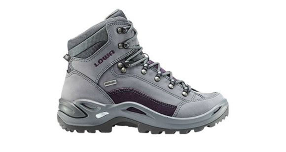 Lowa Renegade GTX Mid Hiking Shoes - Womens, Blue Grey/Prune-Medium-8 US
