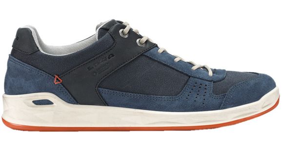 Lowa San Luis GTX Lo Surround Casual Shoe - Men's, Navy/Orange-Medium-10.5