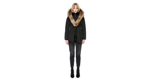 Mackage Adali Fitted Winter Down Coat With Fur Hood - Women's, Black, Extra Small, ADALI-BLACK-XS