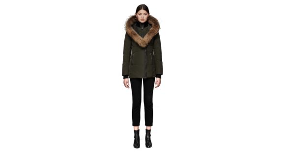 Mackage Adali Fitted Winter Down Coat With Fur Hood - Women's, Army, Small, ADALI-ARMY-S