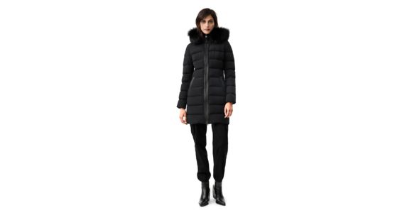Mackage Calla Down Coat - Women's, Black / Silverfox Fur, Large, Calla-X-Black-L