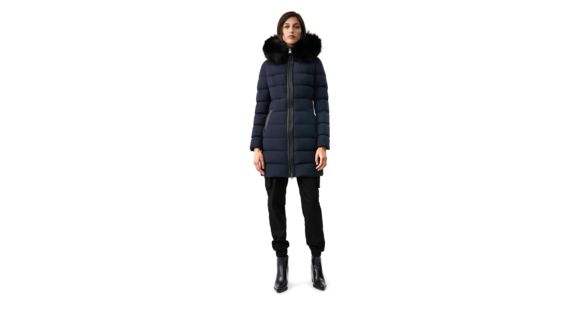 Mackage Calla Down Coat - Women's, Navy / Silverfox dyed to blue, Extra Small, Calla-X-Navy-XS