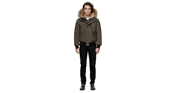 Mackage Dixon Hip Length Winter Down Parka With Fur - Men's, Army, 46, DIXON-ARMY-46