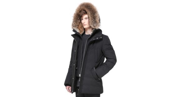 Mackage Edward Hip Length Down Winter Parka With Fur - Men's, Black, 3XL, EDWARD-BLACK-46