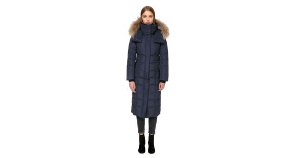 Mackage Jada Maxi Length Winter Down Coat With Sheepskin - Women's, Ink, Large, JADA-INK-L