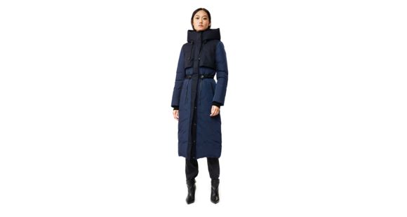Mackage Leanne Hooded Puffer Coat - Women's, Navy, Large, Leanne-Navy-L