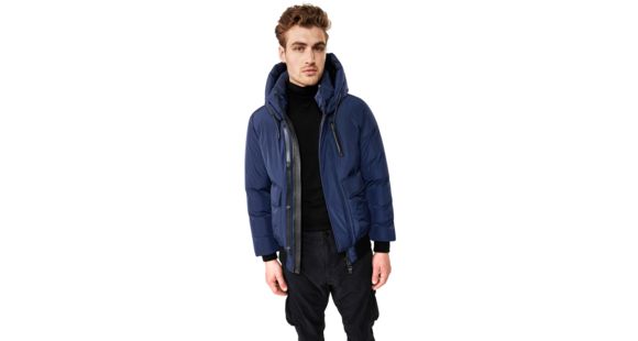 Mackage Nathan Down Bomber Jacket - Men's, Navy, 46, Nathan-NF-Navy-46