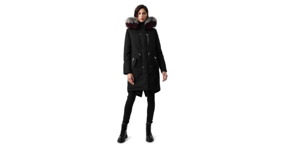 Mackage Rena Twill Parka - Women's, Black / Silverfox Dyed to Berry, Extra Small, Rena-DXR-Black/Berry-XS