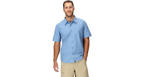 Marmot AirExchange SolarShield Novelty SS Shirt - Men's, Rain Cloud Tomales Stripe, XXL, M16075-24297XXL