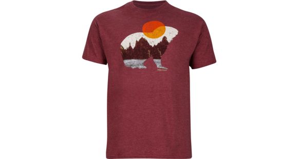 Marmot Alpine Zone Short Sleeve Tee - Men's-Burgundy Heather-Medium