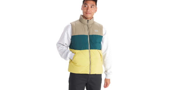 Marmot Ares Down Vest - Men's, Vetiver/Dark Jungle/Limelight, Medium, M14634-22506-M