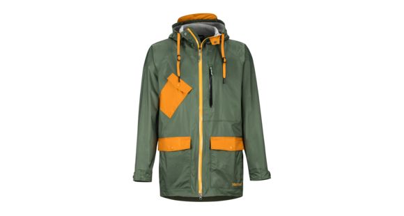 Marmot Ashbury PreCip Eco Jacket - Men's, Crocodile/Aztec Gold, Small, 31650-4836-S