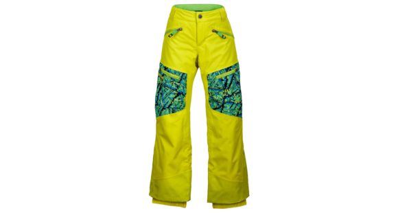 Marmot Boys Freerider Pant, Sulphur/Vibrant Green Shred, XL, 73560-8521-XL