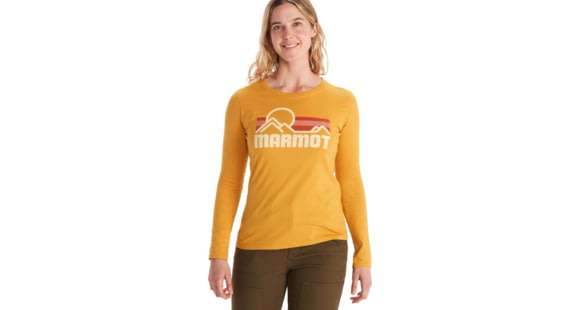 Marmot Coastal Tee Long Sleeve - Women's, Extra Small, Yellow Gold, M13281-9472-XS