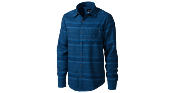 Marmot Enfield Flannel Long Sleeve - Men's-Dark Indigo Heather Stripe-Large, 53660-DARK INDIGO HEATHER STRIPE-L