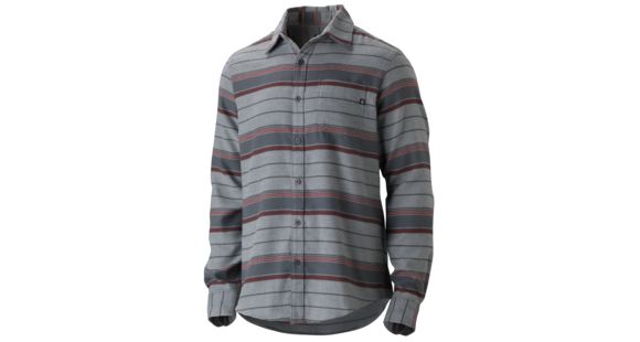 Marmot Enfield Flannel Long Sleeve - Men's-Steel Heather Stripe-Medium, 53660-STEEL HEATHER STRIPE-M