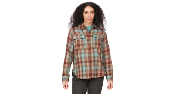 Marmot Fairfax Lightweight Boyfriend Flannel Shirt - Women's, Blue Agave, Large, M14835-3637-L
