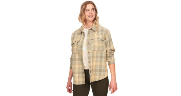 Marmot Fairfax Lightweight Boyfriend Flannel Shirt - Women's, Wheat, Large, M14835-7035-L