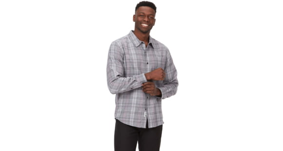 Marmot Fairfax Novelty Heathered Lightweight Flannel Shirt - Men's, Steel Onyx, Medium, M14917-1515-M