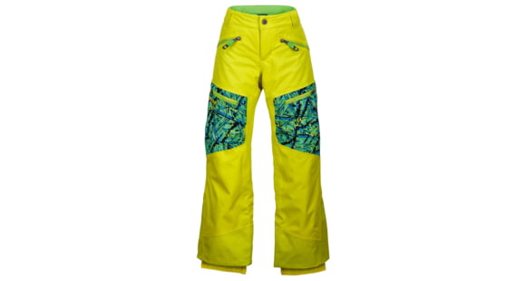 Marmot Freerider Pants - Boy's-Sulphur/Vibrant Green Shred-Medium