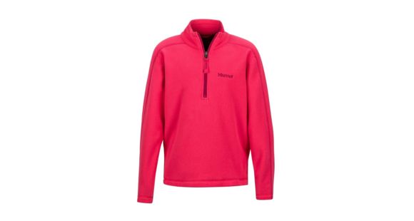 Marmot Girls Rocklin 1/2 Zip Fleece Jacket, Hibiscus, L, 89020-6205-L