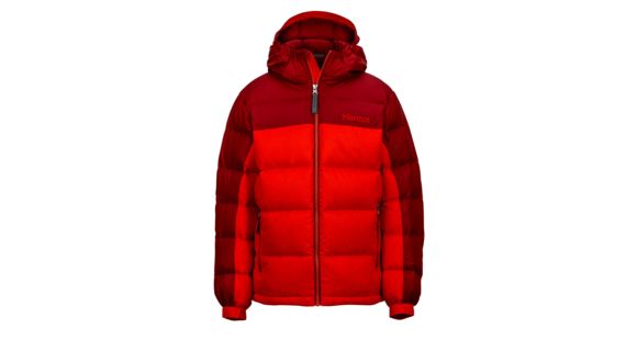 Marmot Guides Down Hoody - Boy's-Mars Orange/Brick-Small, 889169130977