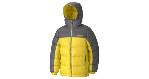 Marmot Guides Down Hoody - Boy's-X-Large-Acid Yellow/Cinder