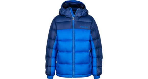 Marmot Guides Down Hoody - Boy's-True Blue/Arctic Navy-Small