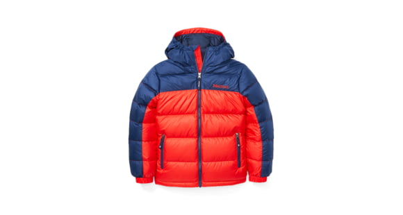 Marmot Guides Down Hoody - Kid's, Victory Red/Arctic Navy, Extra Large, 73700-5988-XL