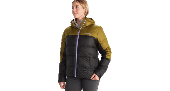 Marmot Guides Down Hoody - Women's, Black/Military Green, Small, 79300-20715-S