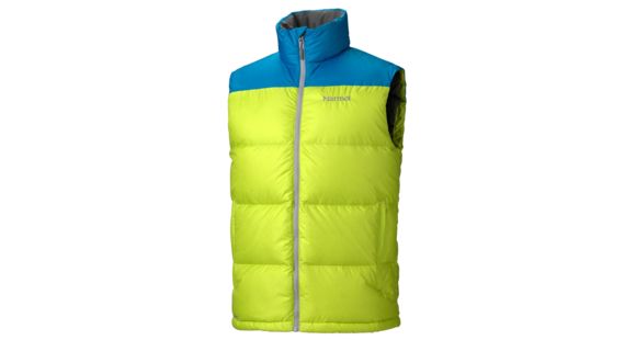 Marmot Guides Down Vest - Men's, Medium, Green Lime/Methyl Blue
