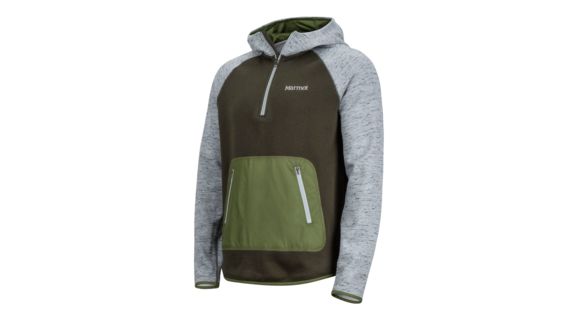 Marmot Gunnison Hoody - Men's, Grey Storm Heather/Rosin Green, L, 43990-1582-L