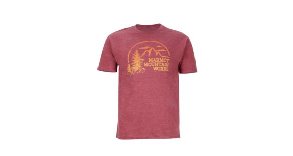 Marmot Halation Tee Short Sleeve - Men's -Burgundy Heather-XX-Large