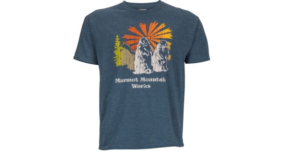 Marmot Heritage Short Sleeve Tee - Men's-Navy Heather-Medium, 264321