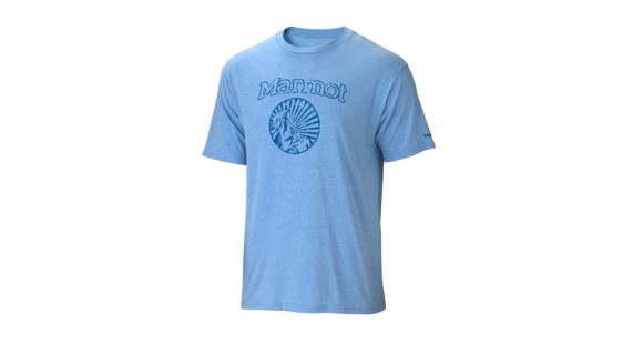 Marmot Horizon Short Sleeve Tee - Men's-Light Blue Heather-X-Large