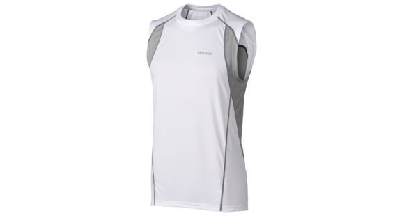 Marmot Interval Sleeveless - Men's-White/Steel-Medium, 51020-WHITE/STEEL-M