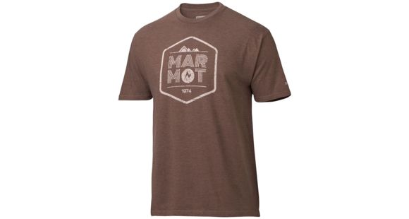 Marmot Just Marmot Short Sleeve Tee - Men's-Dark Brown Heather-X-Large, 254412