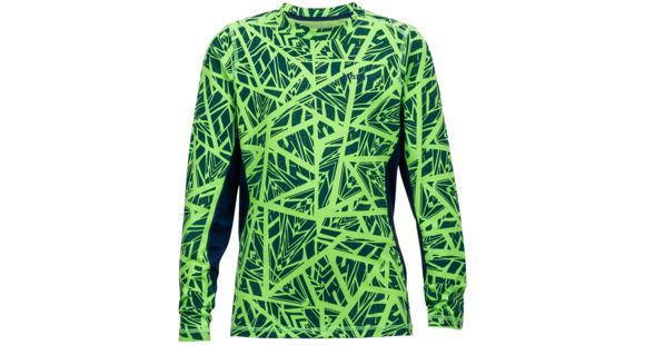 Marmot Kestrel Long Sleeve Crew - Boy's-Medium-Vibrant Green Shred