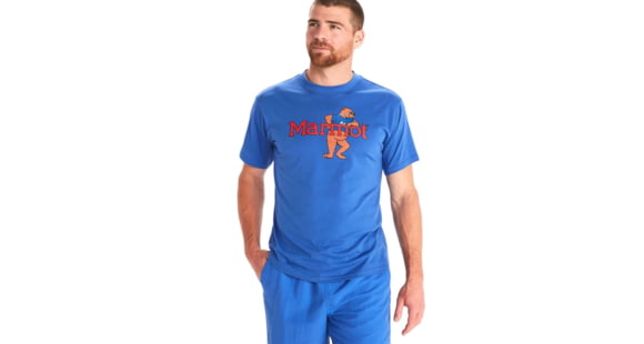 Marmot Leaning Marty Short Sleeve Tee - Mens, Trail Blue, Extra Large, M14130-21538-XL