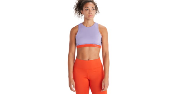 Marmot Leda Sports Bra - Women's, Paisley Purple/Red Sun, M, M12625-19581-M