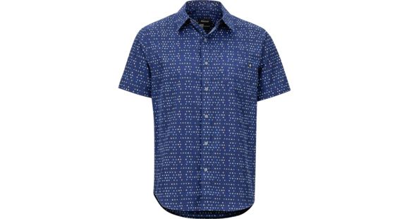 Marmot Lykken Short Sleeve Shirt - Men's, Arctic Navy Angles, Medium, 44060-8279-M