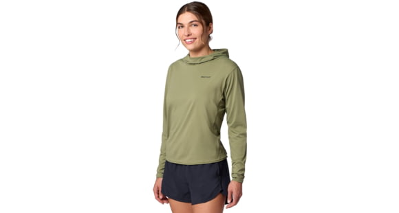 Marmot AirExchange UPF 50 Hoody -Women's, Olive Grove, Large, 195115381936