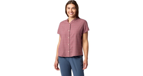 Marmot Rhea Short Sleeve -Women's, Light Mauve Global Plaid, Small, 195115387976