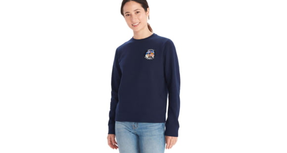 Marmot Marmot x Bronco Crew Sweatshirt - Women's, Extra Small, Arctic Navy, M13742-2975-XS