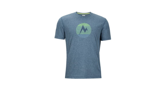 Marmot Men's Transporter Tee Short Sleeve, Briny Blue Heather, M, 54880-3812-M